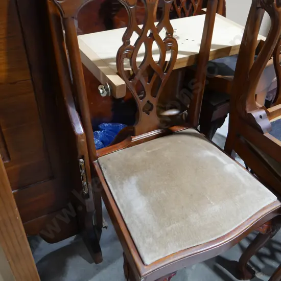 Rope edge dining table and 6 chairs