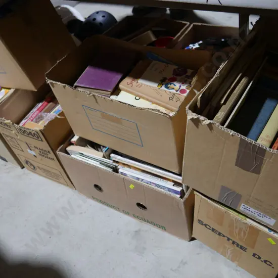 7 boxes of books