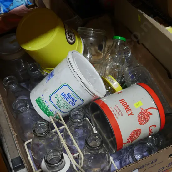 Milk bottles, jars etc