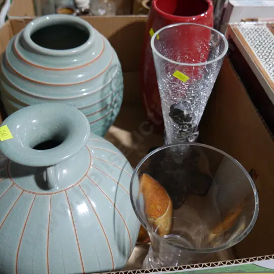 Pottery and glass vases