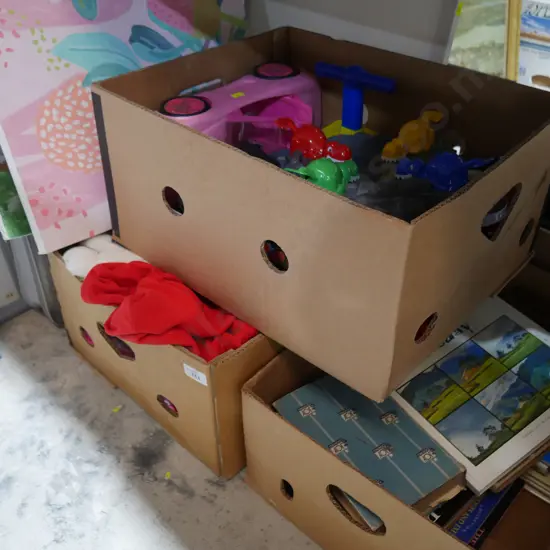 3 boxes, toys art etc