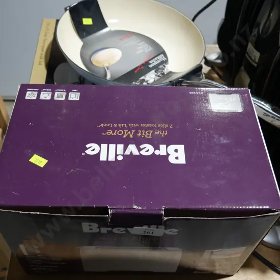 Toaster, pots and frypan