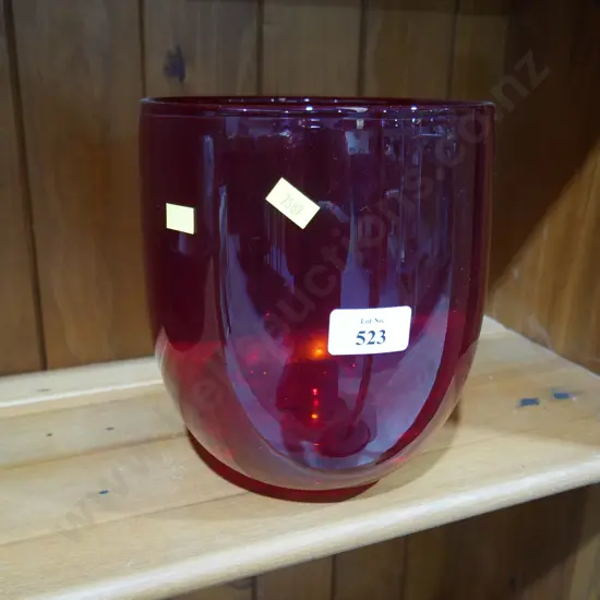 Red glass vase