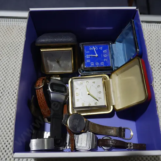 Travel clocks, watches