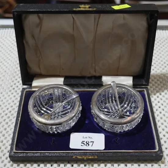 Sterling Silver cased open salts
