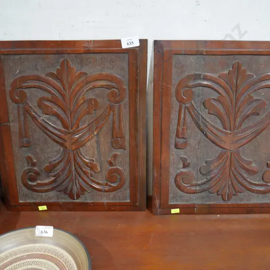 2 small wooden wall panels