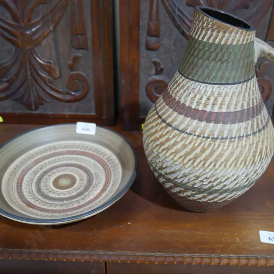 German Pottery vase and plate