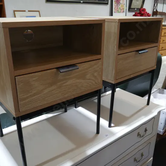Pair of modern bedside units