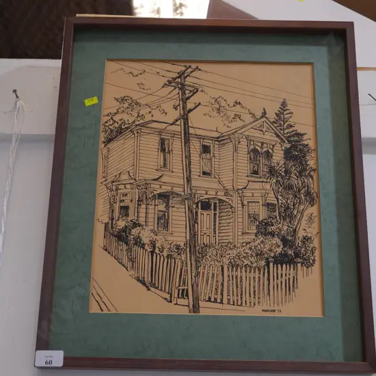 Framed house picture