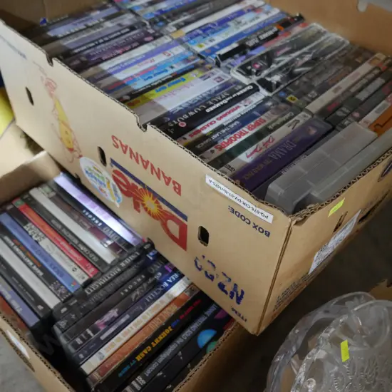 2 boxes of DVD's