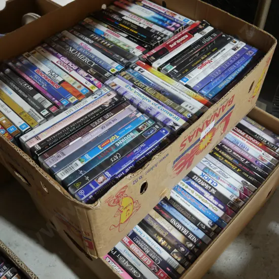 2 boxes of DVD's
