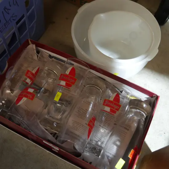 Steinlager glasses etc