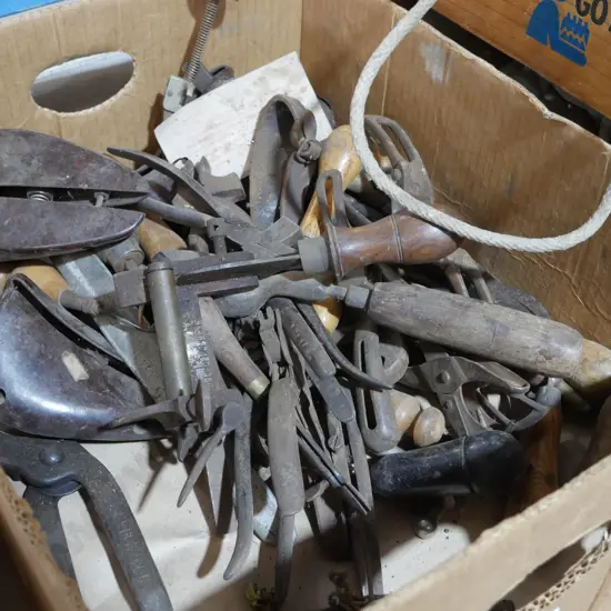 Box of woodworking tools