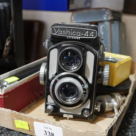 Yashica twin reflex camera and accessories