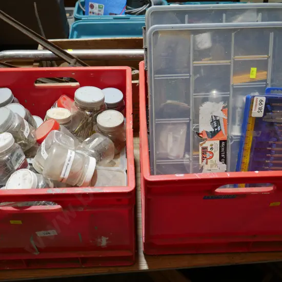 2 boxes screws , ect