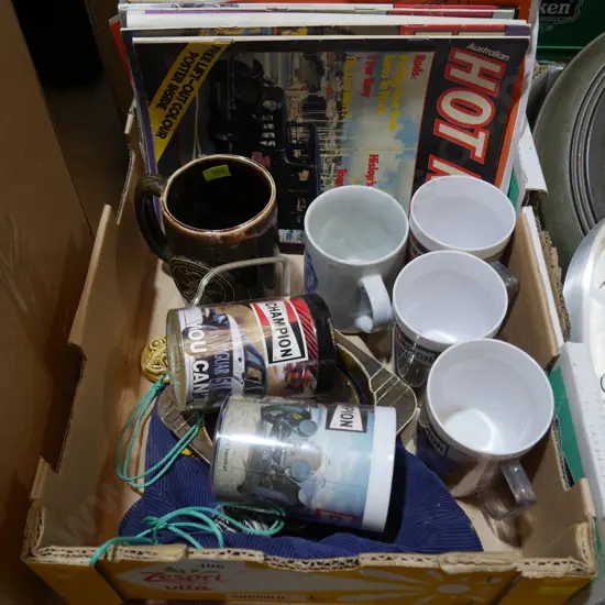 Champion cups , hot rod magazines