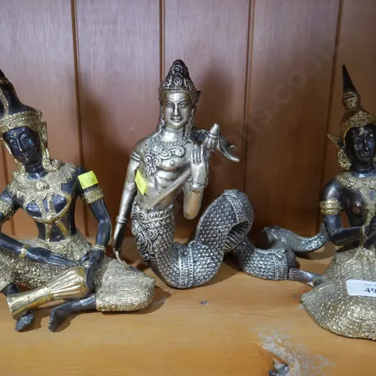 3 Asian figurines
