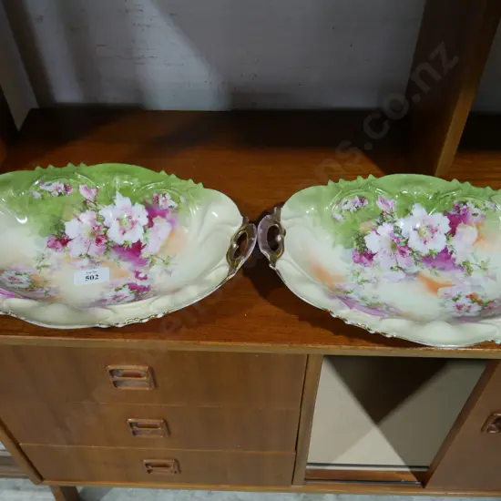 Pair of Austrian china dishes
