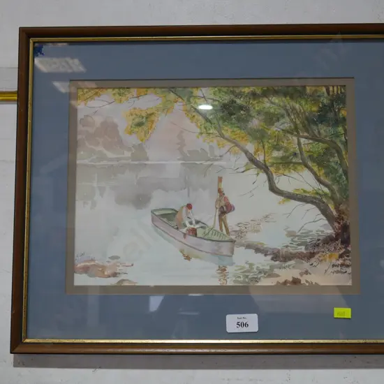 Framed watercolour, Alan Ferriss, Sumner
