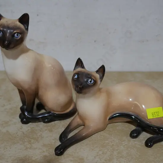 2 Royal Doulton Siamese Cats