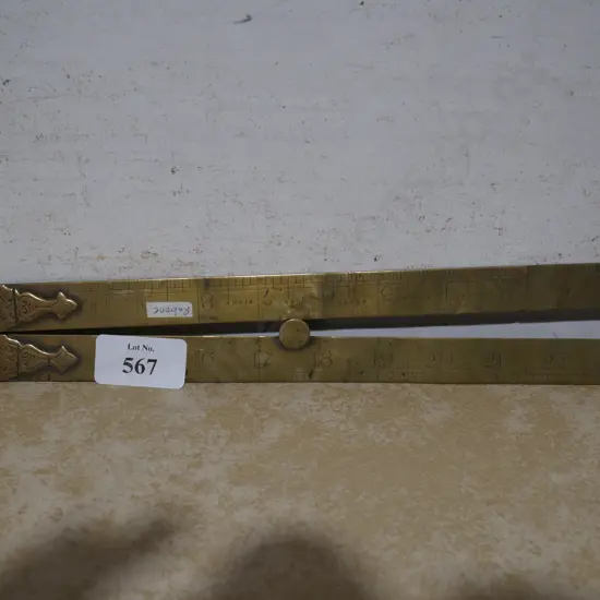 2 foot folding brass rule