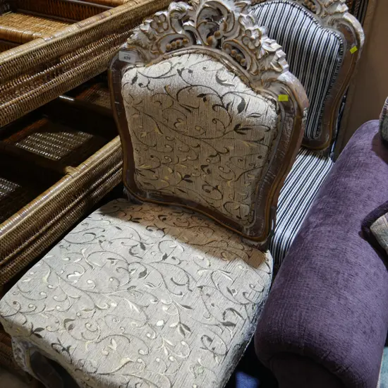 2 Carved back chairs