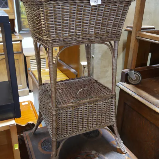 Wicker sewing basket