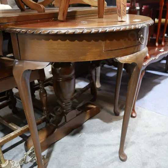 Half round hall table