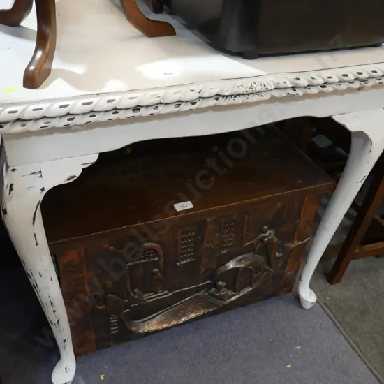 White painted dining table