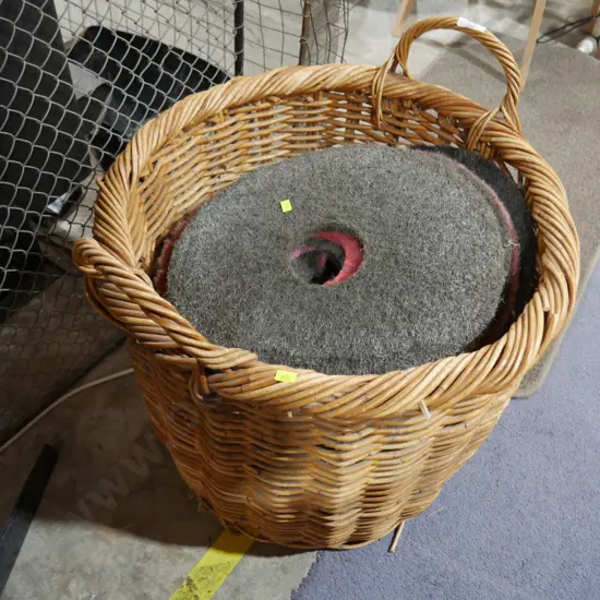 Cane basket and contents