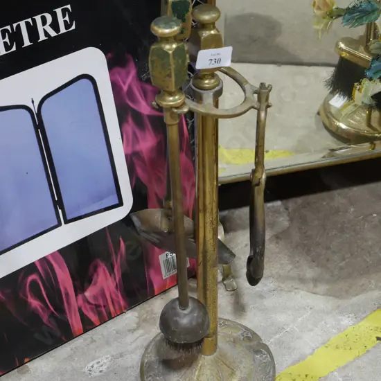 Brass fire guard set