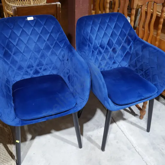 2 blue chairs