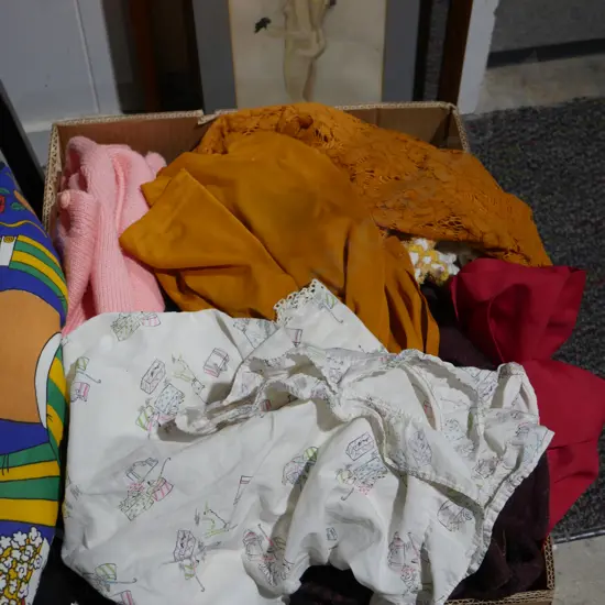 Box of vintage clothing