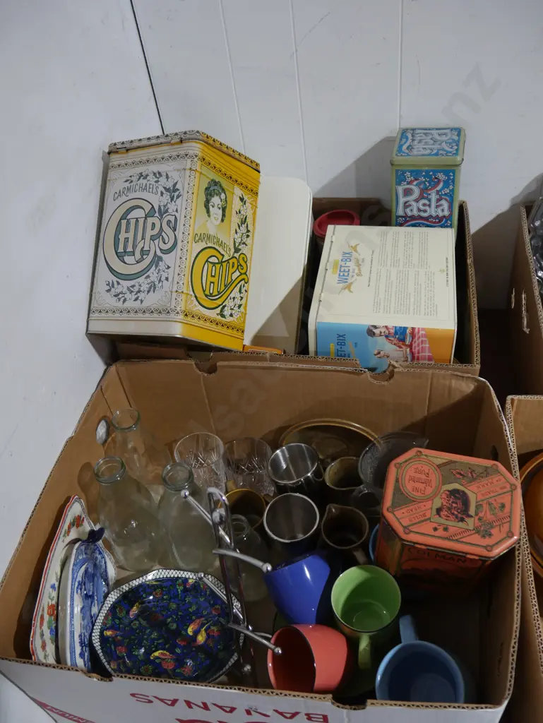 2 boxes tins, cups etc Image 1++