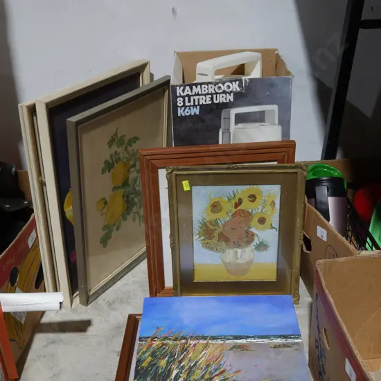 Kambrook urn and assorted artworks