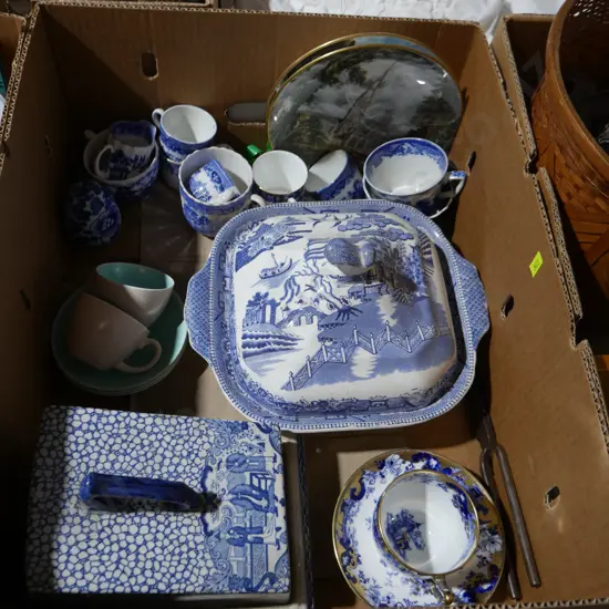Blue and white china etc