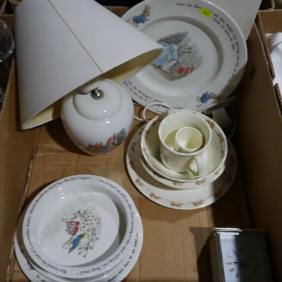 Beatrix Potter china and lamp