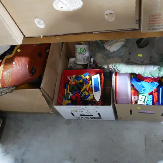Three boxes of children's toys