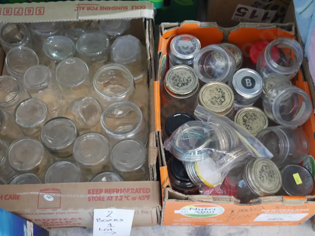 Two boxes of preserving jars Image 1++