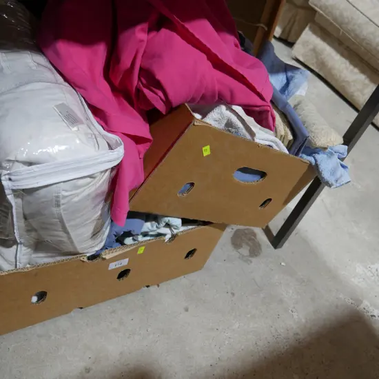 Two boxes of linen