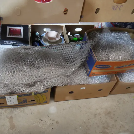 4 boxes plastic chainmail curtains