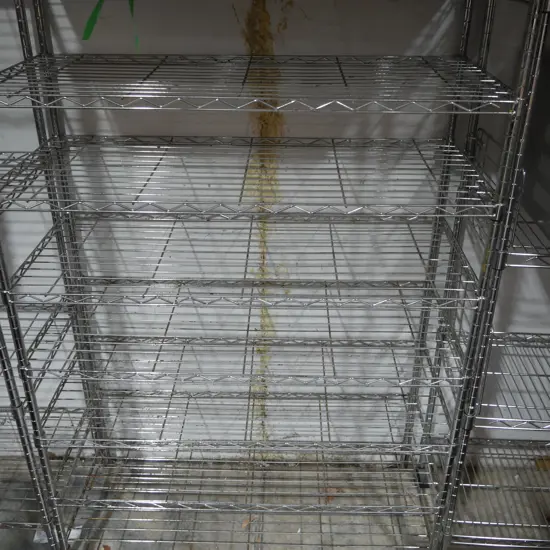 Chrome shelving unit