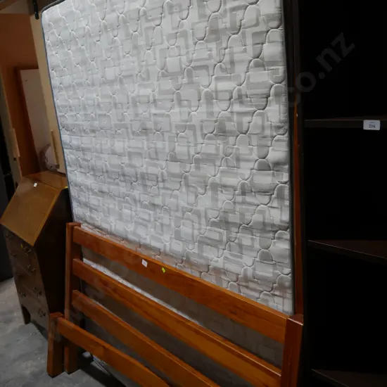 Queen-size slat bed and mattress