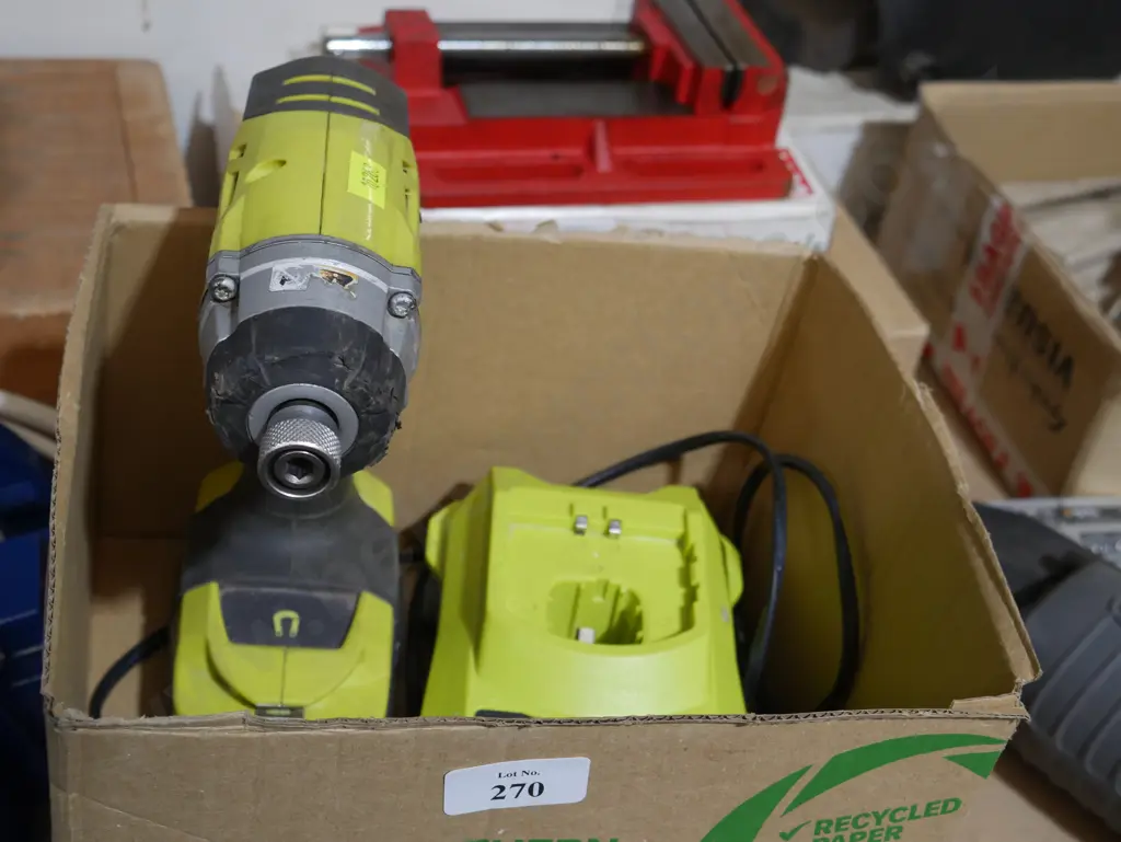 Ryobi impact driver battery and charger Image 1++