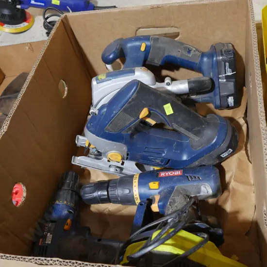 Assorted Ryobi battery tools