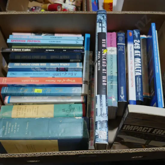 Box of New Zealand and Aircraft books