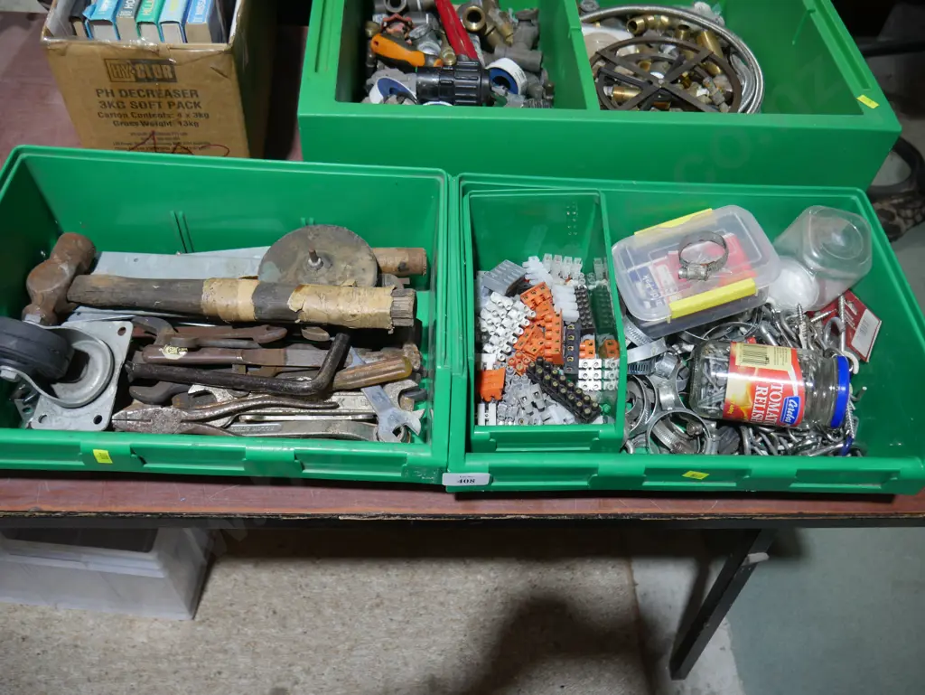 2 containers spanners, hose clamps etc Image 1++