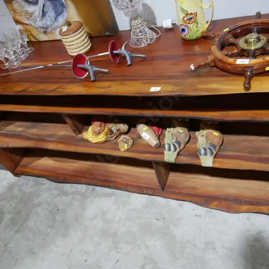 Solid wood slab wood bookcase