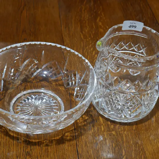 Crystal bowl and jug