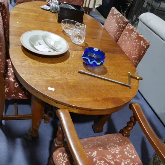 Dining table and seven chairs